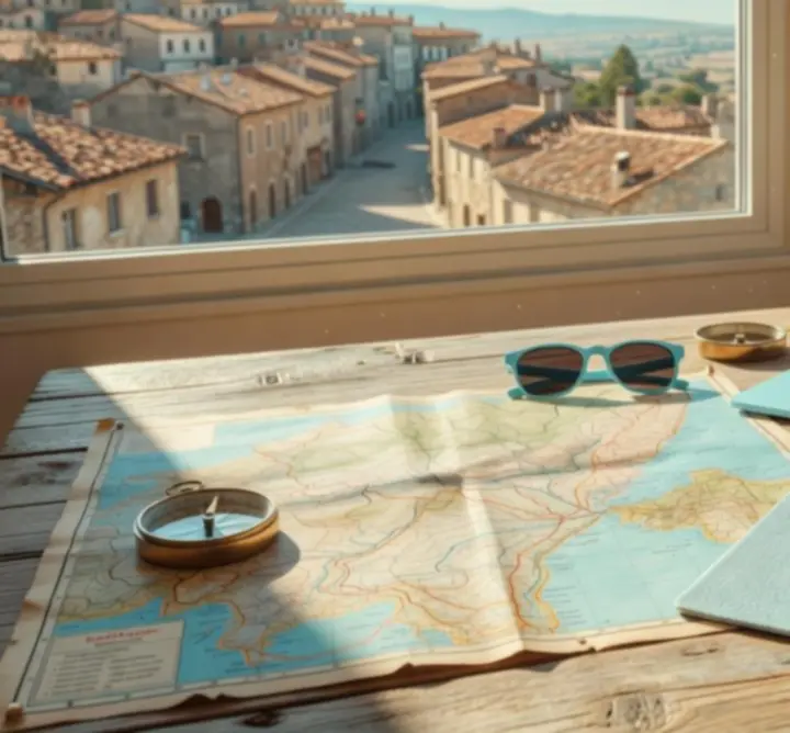 Utazó hátizsákkal egy festői kilátóponton